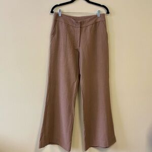 Shannon McLean | Wide-Leg Trousers in Cocoa Linen Blend, Sz 6/29.5” inseam♥ EUC